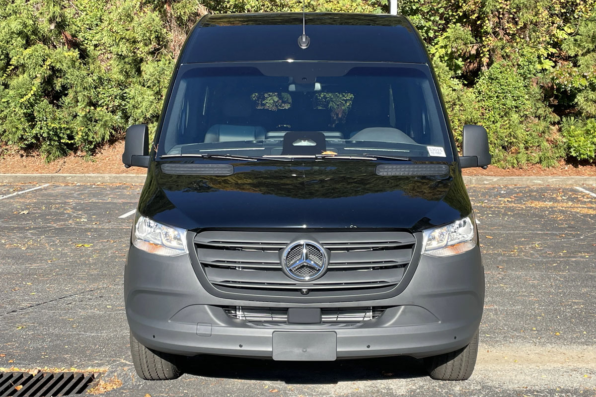 Mercedes Sprinter Palos Hills Limo Service High-roof Mercedes Sprinter van providing group travel via Palos Hills Limo Service.